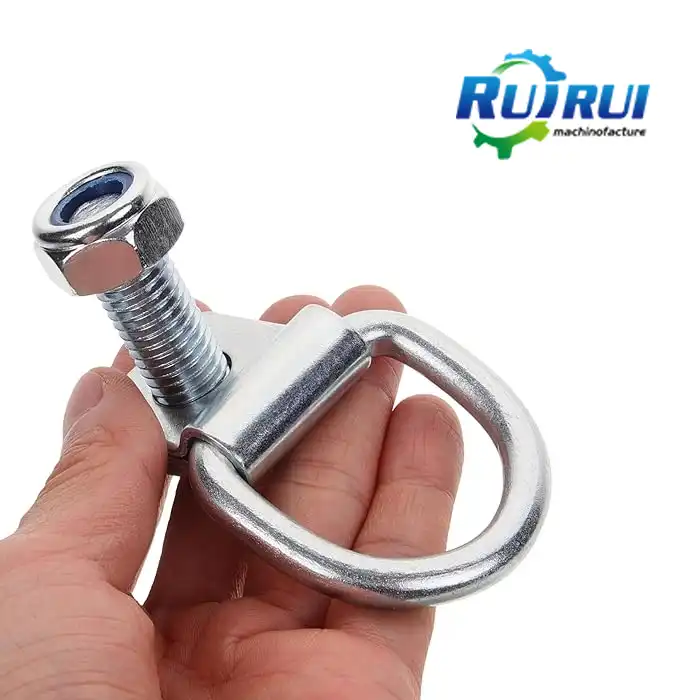 Car trailer tow hook anchor ring